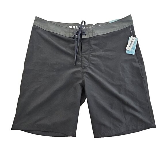 Old Navy California Board Shorts Men's 40 Ink Black Drawstring 10" Inseam NWT - Picture 1 of 15